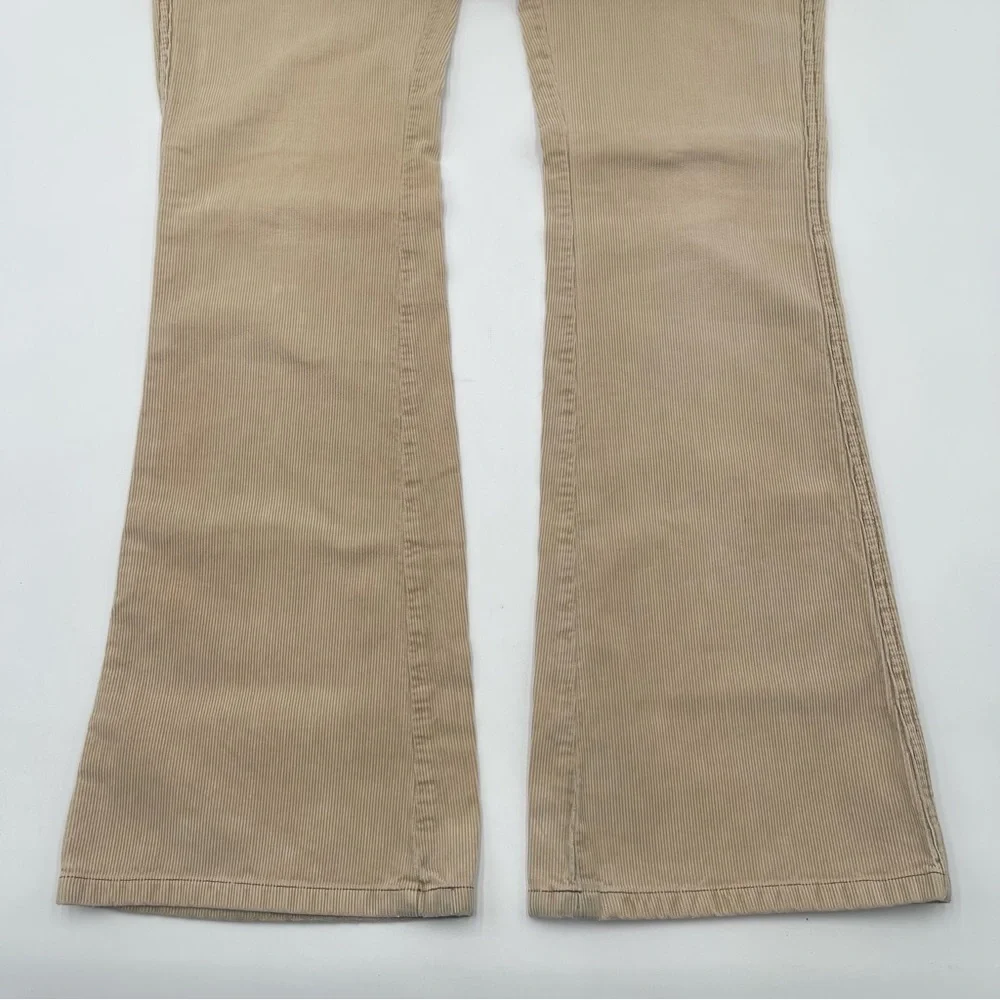 Vtg Y2K Hollister Tan Corduroy Flare Pants Junior 5 Stretch Retro Low Rise - Picture 7 of 15